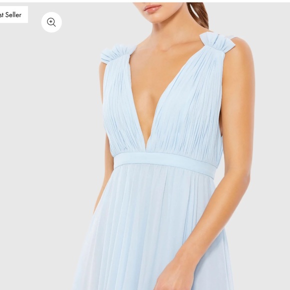 Mac Duggal #55321 size 4 - Light Blue Plunge V-Neck Maxi Dress NWT - Picture 2 of 13